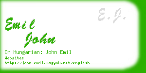 emil john business card